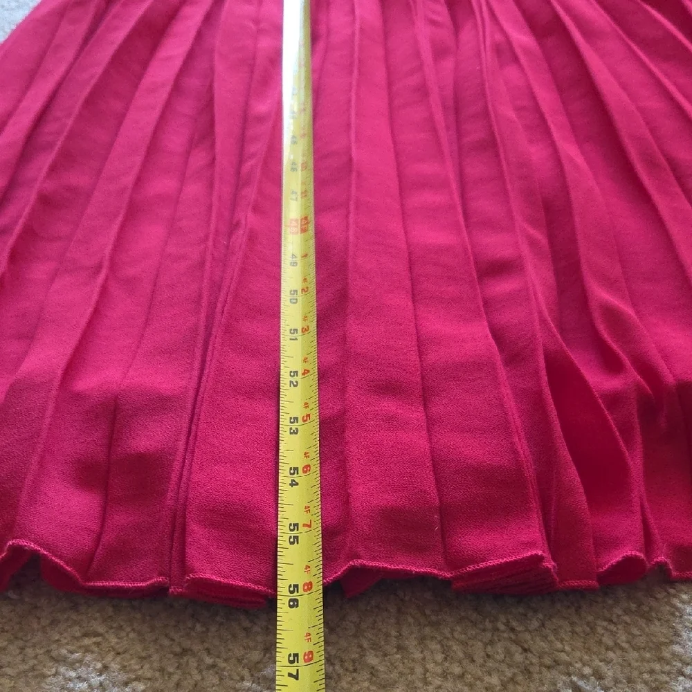 PETAL & PUP Red Gia Pleated Halterneck Maxi Dress Gown Sz S Evening Wedding - Picture 11 of 15